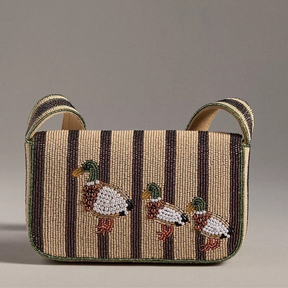 NEW Anthropologie The Fiona Beaded Bag: Animal Edition- Duck - Picture 2 of 7
